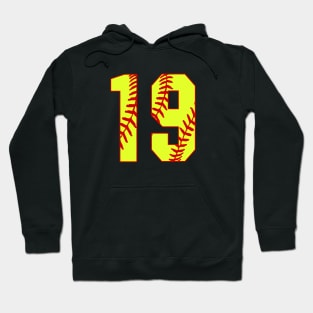 Fastpitch Softball Number 19 #19 Softball Shirt Jersey Uniform Favorite Player Biggest Fan Hoodie